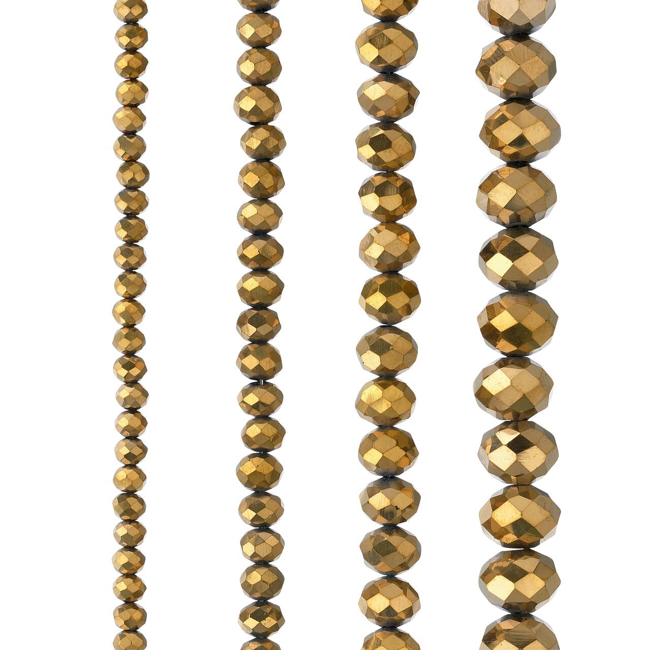 Gold Half Faceted Glass Rondelle Beads by Bead Landing™